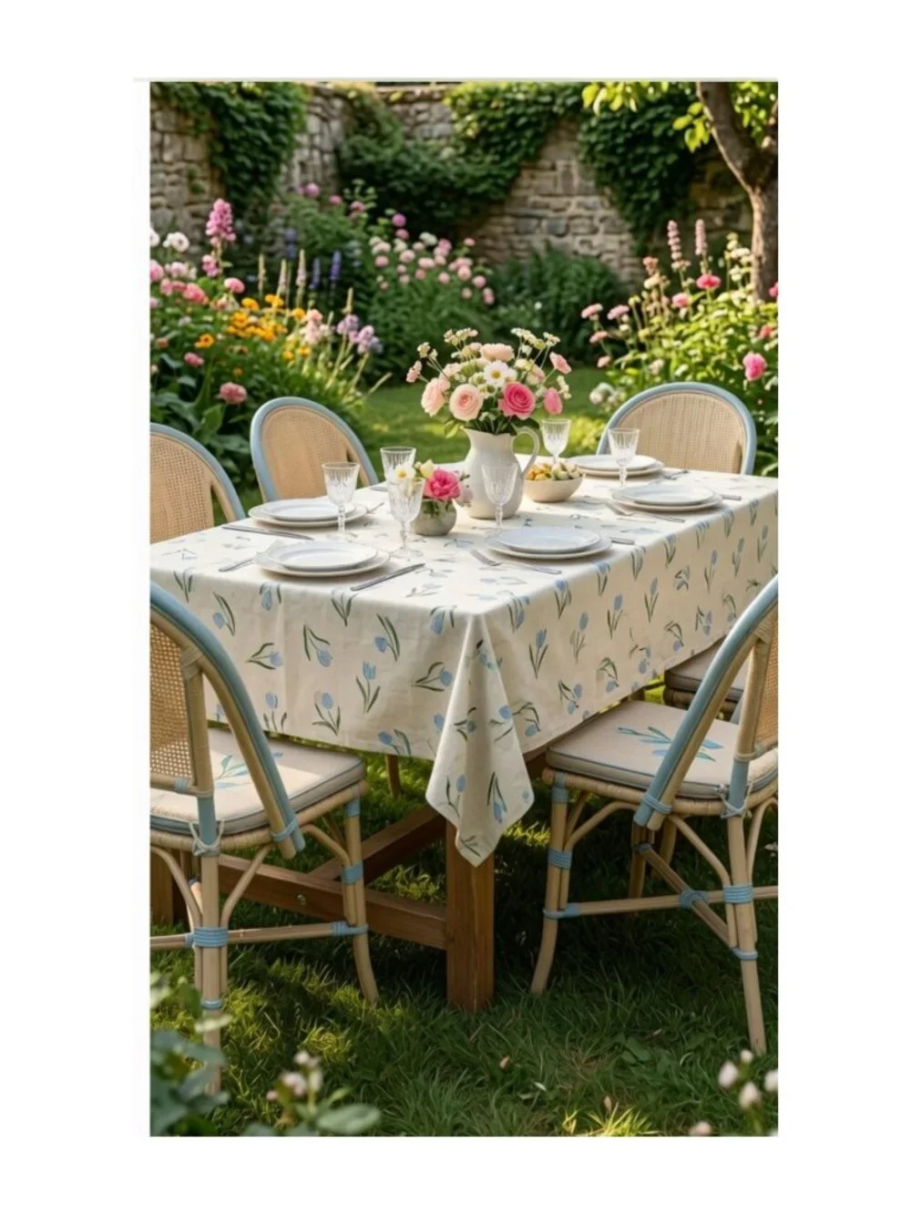 Vintage 80's Better Home Flannel Back Tablecloth 52